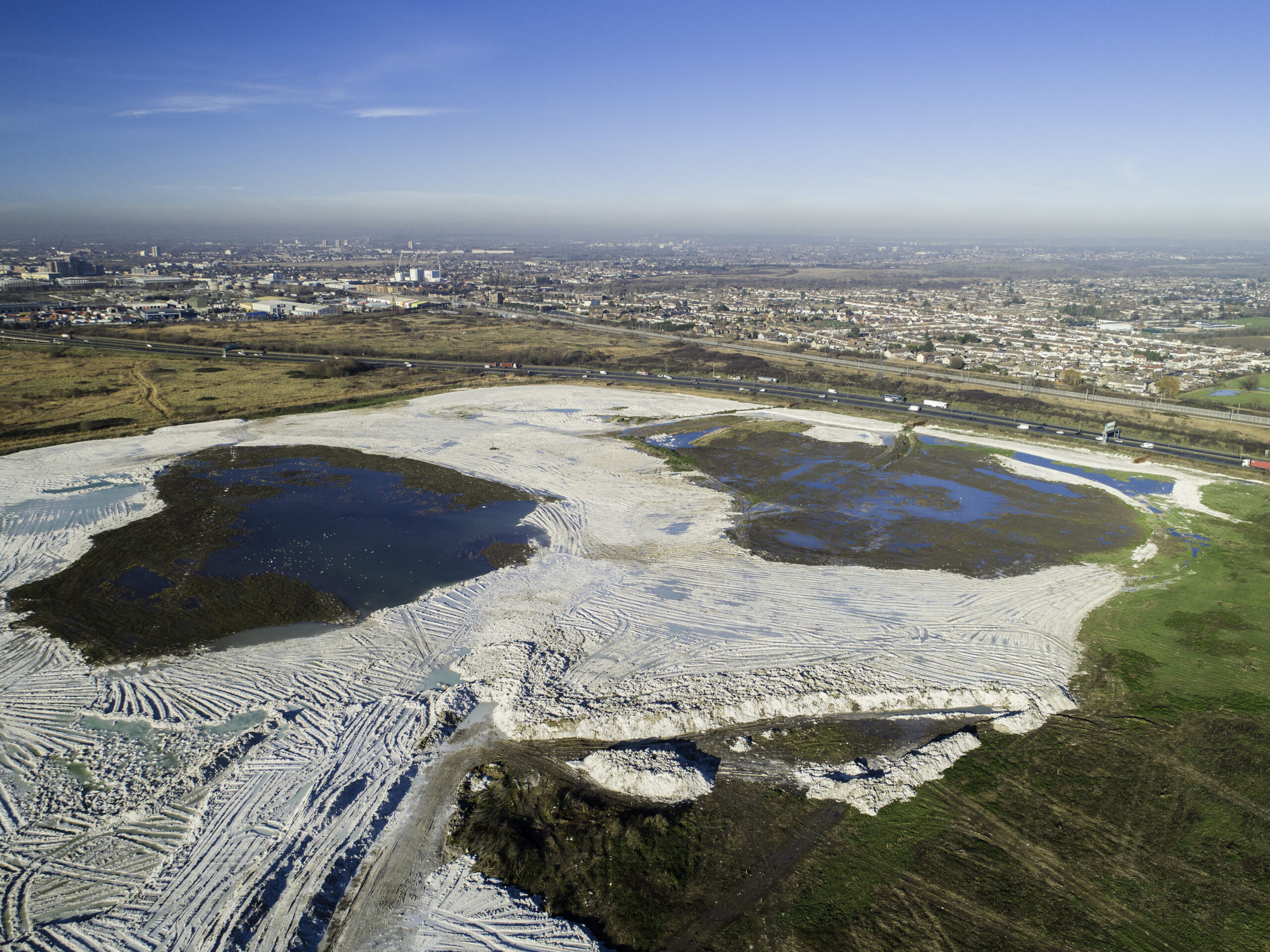 Ariel shot of Rainham Marshes